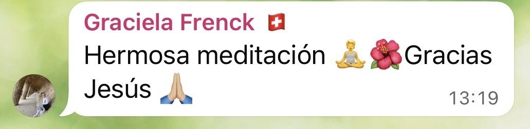 Mensaje de Graciela: Hermosa meditación, gracias Jesús